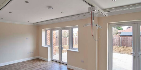 Photo of bungalow extension with ceiling hoists