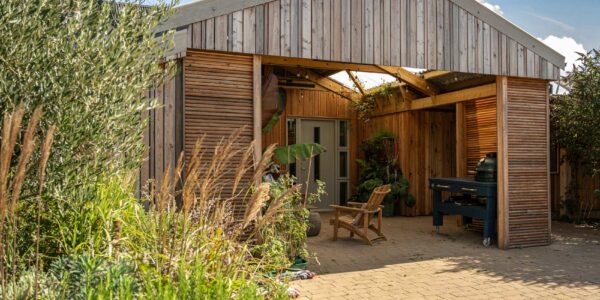 Photo of timber winter garden in disability home conversion