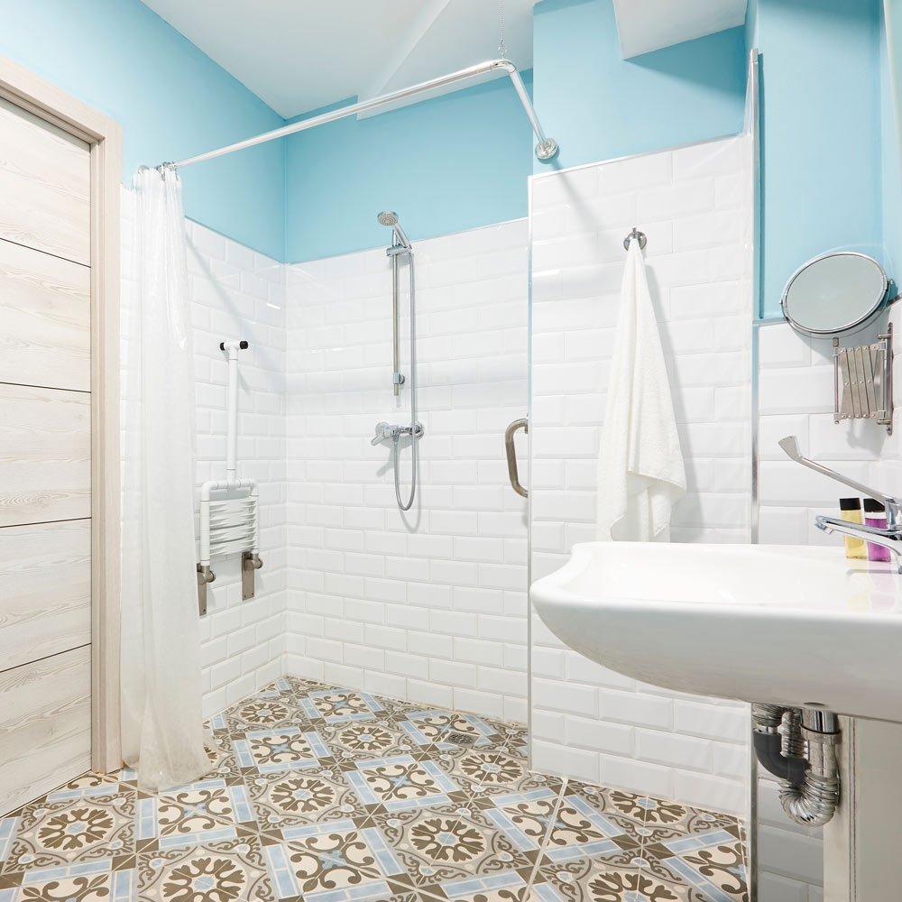 Image of modern accessible wetroom bathroom