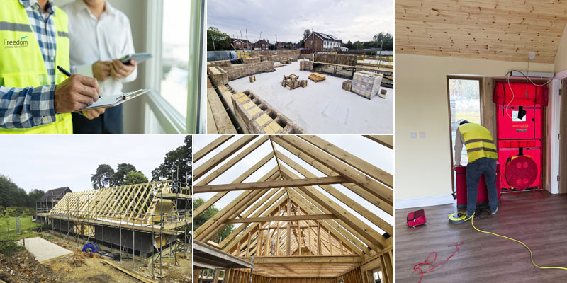 Collage of construction images representing specialist accessibility design and construction services