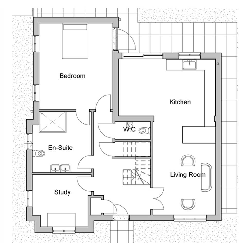 Accessible Home Conversion Plan Floor plan for an accessible home conversion project in Kent