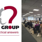 Brain Injury Group logo alongside an image of members at a seminar in Kent.
