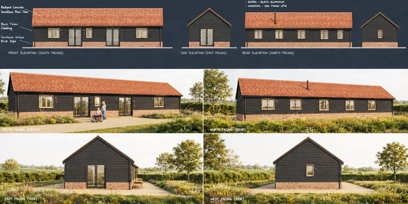 Artists impressions of our modern accessible mobile home designed to blend with the heritage landscape in Kent