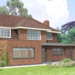 Artists impression of the disability adapted and accessible extension to an existing home in Southeast London.