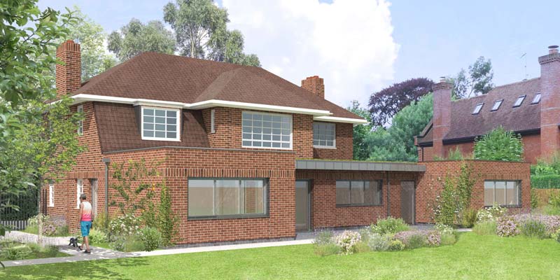Artists impression of the disability adapted and accessible extension to an existing home in Southeast London.